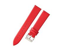 MENGKE Genuine Leather Ultra-Thin Soft Watchband Compatible With DW Men Women Blue White Brown Watch Accessorie Strap Watch Bracelet(Red-steel-K1,18mm)