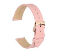 MENGKE Genuine Leather Watch Band 8mm 10mm 12mm 14mm 16mm 18mm 20mm Bracelet For Ladies Stainless Steel Buckle Replacement Strap(Light Pink-Rose,10mm)