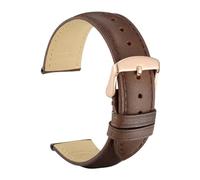 MENGKE Genuine Leather Watch Strap 14mm 16mm 18mm 19mm 20mm 21mm 22mm 23mm 24mm Replacement Bands Bracelet For Men Women(Dark Brown-Rose-A,20mm)