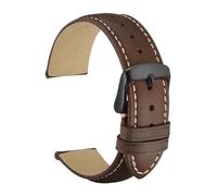 MENGKE Genuine Leather Watch Strap 14mm 16mm 18mm 19mm 20mm 21mm 22mm 23mm 24mm Replacement Bands Bracelet For Men Women(Dark Brown-Black-B,14mm)