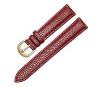 MENGKE Genuine Leather Watch Strap For Women Quick Release Watch Band 12mm 14mm 16mm 18mm 20mm Fashion Watchband Wristwatches(WINE RED GD,17mm)