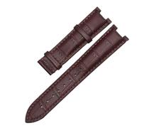 MENGKE Genuine leather watchband Compatible With GC wristband 22 * 13mm 20 * 11mm Notched strap withstainless steel butterfly buckle(Brown no clasp,20-11mm)