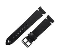 MENGKE Leather Watch Strap Retro 18mm 20mm 22mm Oil Wax Leather Watchband Italian Quick Release Brown Cowhide Watch Bracelet Handmade(Black-black buckle,21mm)