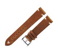 MENGKE Leather Watch Strap Retro 18mm 20mm 22mm Oil Wax Leather Watchband Italian Quick Release Brown Cowhide Watch Bracelet Handmade(Light Brown-silver,21mm)