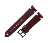 MENGKE Leather Watch Strap Retro 18mm 20mm 22mm Oil Wax Leather Watchband Italian Quick Release Brown Cowhide Watch Bracelet Handmade(Dark Brown-black,22mm)