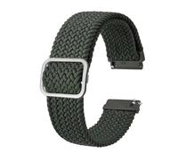 MENGKE Men Nylon Watch Bands Adjustable Braided Loop Straps 18mm 19mm 20mm 22mm Watchband Quick Release Sports Watch Strap(Green-A,22mm)