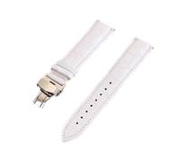 MENGKE Men Women Crocodile Grain Genuine Leather Watch Band Strap 12mm 13mm 14mm 15mm 16mm 17mm 18mm 19mm 20mm 21mm 22mm 24mm Watchband(White,17mm)