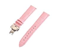 MENGKE Men Women Crocodile Grain Genuine Leather Watch Band Strap 12mm 13mm 14mm 15mm 16mm 17mm 18mm 19mm 20mm 21mm 22mm 24mm Watchband(Pink,22mm)
