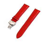 MENGKE Men Women Crocodile Grain Genuine Leather Watch Band Strap 12mm 13mm 14mm 15mm 16mm 17mm 18mm 19mm 20mm 21mm 22mm 24mm Watchband(Red,20mm)