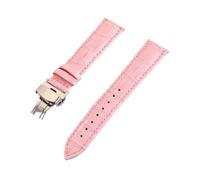 MENGKE Men Women Crocodile Grain Genuine Leather Watch Band Strap 12mm 13mm 14mm 15mm 16mm 17mm 18mm 19mm 20mm 21mm 22mm 24mm Watchband(Pink,21mm)