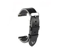 MENGKE New Oil Wax Leather Watch Strap 18mm 20mm 22mm Vintage Watch Band Available Handmade Watchband Accessories(Black,19mm)
