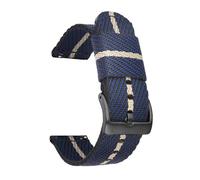 MENGKE Nylon Watch Strap 18mm 20mm 22mm 24mm Watchband Men Replacement Bracelet With Stainless Steel Buckle(Black blue khaki 2,24mm)