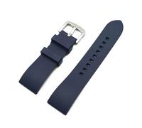 MENGKE Quick Release FKM Watch Bands Men Women Diving Watch Accessories Premium Grade Fluorine Rubber Watch Strap 20mm 22mm 24mm(Deep Blue-silver,24mm)