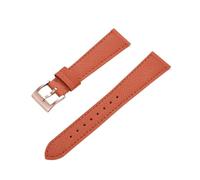 MENGKE Quick Release Vintage Stitched Leather Watch Strap Leather Watchbands 18mm 19mm 20mm 21mm 22mm 23mm 24mm(Orange Rosegold_19mm)