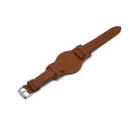 MENGKE Retro Handmade Men's Wrist Watch Band 20mm 22mm 24mm Leather Cuff Watch Bracelet Yellow Blue Black Green Red Color Watch Strap(Brown-1,24mm)