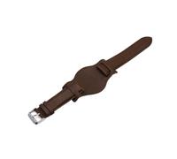 MENGKE Retro Handmade Men's Wrist Watch Band 20mm 22mm 24mm Leather Cuff Watch Bracelet Yellow Blue Black Green Red Color Watch Strap(Coffee-1,24mm)