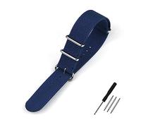 MENGKE Ribbed Watch Strap 20mm 22mm 18mm Rugged Nylon Straps Retro Watchband Fabric Bands(BLUE,18mm)