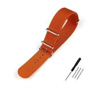 MENGKE Ribbed Watch Strap 20mm 22mm 18mm Rugged Nylon Straps Retro Watchband Fabric Bands(ORANGE,18mm)