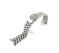 MENGKE Solid 316L Stainless Steel Watchband 18 19 20 21 22 23 24 26 28 30mm Curved End Watch Band Strap Replacement Wristbands Bracelet(3beads Silver,24mm)
