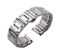 MENGKE Solid 316L Stainless Steel Watchbands Silver 18mm 20mm 21mm 22mm 23mm 24mm Metal Watch Band Strap Wrist Watches Bracelet(All brushed,20mm)