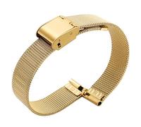 MENGKE Solid Stainless Steel Watch Band Compatible With Armani Women's Small Size Watch Strap Compatible With Mesh Belt 6mm 8mm 10mm(ML-D4-Gold,15mm)