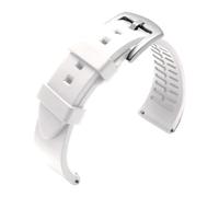 MENGKE Sport Silicone Watch Band Watrproof Rubber Straps Compatible With Rolex Water Ghost 18mm 19mm 20mm 21mm 22mm 24mm(White,18MM_GOLD BUCKLE)