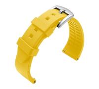 MENGKE Sport Silicone Watch Band Watrproof Rubber Straps Compatible With Rolex Water Ghost 18mm 19mm 20mm 21mm 22mm 24mm(Yellow,18MM_SILVER BUCKLE)