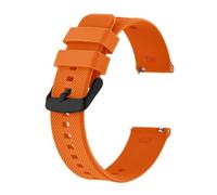 MENGKE Sports Silicone Watch Band 18mm 19mm 20mm 21mm 22mm Watchband Bracelet For Men And Women Black Sandblasting Buckle(Orange,21mm)
