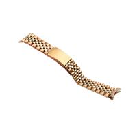 MENGKE Stainless Steel Curved Bracelets Compatible With Rolex Strap Luxury Watchband Men And Woman Bracelet 13/17/18/19/20/21/22mm(Gold,17mm)