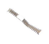 MENGKE Stainless Steel Curved Bracelets Compatible With Rolex Strap Luxury Watchband Men And Woman Bracelet 13/17/18/19/20/21/22mm(Silver Gold,19mm)