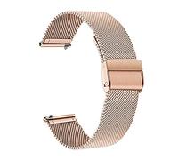 MENGKE Stainless Steel Straps Compatible With Garmin Forerunner 55 245 645M Smart Watch Band Metal Bracelet Belts Compatible With Approach S40 S12 S42 Correa(Style 2 Rose Gold,For Forerunner 645M)