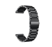 MENGKE Stainless Steel Straps Compatible With Garmin Forerunner 55 245 645M Smart Watch Band Metal Bracelet Belts Compatible With Approach S40 S12 S42 Correa(Style 1 Black,For Approach S40)