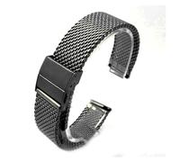 MENGKE Stainless Steel Watch Band 18mm 20mm 22mm Silver Black Rose Gold Gold Quick Release Watch Strap(Black,20mm)