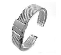 MENGKE Stainless Steel Watch Band 18mm 20mm 22mm Silver Black Rose Gold Gold Quick Release Watch Strap(Silver,18mm)