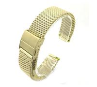 MENGKE Stainless Steel Watch Band 18mm 20mm 22mm Silver Black Rose Gold Gold Quick Release Watch Strap(Gold,18mm)