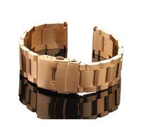 MENGKE Stainless Steel Watch Band Strap Women Men Metal Watchband Link Bracelet 18mm 20mm 22mm 24mm Accessories Silver Rose Gold Zwart(Gold,22mm)