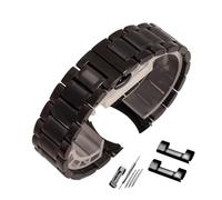 MENGKE Stainless Steel WatchbandCurved End Metal Wristwatches Band 14mm 15mm 16mm 17mm 18mm 19mm 20mm 21mm 22mm 23mm 24mm Watch Strap(Black,20mm)