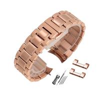 MENGKE Stainless Steel WatchbandCurved End Metal Wristwatches Band 14mm 15mm 16mm 17mm 18mm 19mm 20mm 21mm 22mm 23mm 24mm Watch Strap(Rose gold,17mm)