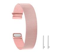 MENGKE Universal Replacement Watchband 18/20/22mm Flat Head Milanese Strap Stainless Steel Magnetic Compatible With Samsung Galaxy Huawei Watches(Pink,22mm)
