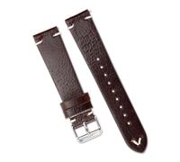 MENGKE Vintage Wax Leather Watchband 18mm 19mm 20mm 22mm Texture Watch Strap Man Belt Brown Blue Quick Release Band(Coffee,18mm)
