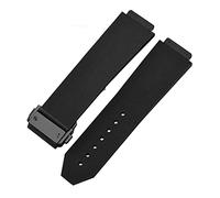 MENGKE Watch Bracelet Compatible with HUBLOT Big Bang Classic Fusion Folding Buckle Silicone Rubber Watch Strap Watch Accessories Watch Band Chain(Black-Black Clasp_20mm)
