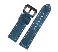 MENGKE Waterproof Watch Band Compatible With Panerai PAM688 441/1313 Cowhide Leather Men's Blue Watch Strap Accessories 22MM 24mm 26mm(B-blue-black,20mm)