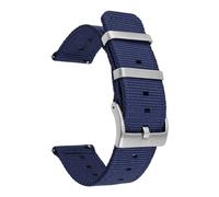 MENGKE Weave Nylon Strap 18mm 20mm 22mm 24mm Stainless Steel Hoop Buckle Watch Band Men Women Quick Release Waterproof Wrist Bracelet(Royal Blue_20mm)