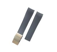 MENGKEG 21MM Black Blue Gray Green Rubber Silicone Watch Strap Waterproof Watchband Compatible With Longines Conquest HydroConquest L3 Accessories(DarkGray with clasp)