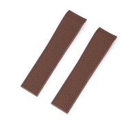 MENGKEG 21mm Replacement Bands Compatible With Longines HydroConquest Rubber Watch Strap Folding Buckle Sport Diving Watch Bracelet Accessories(Brown-no buckle)