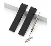 MENGKEG 21mm Rubber Silicone Watchband Waterproof Belt Compatible With Longines Conquest HydroConquest L3 Watch Strap Folding Buckle Accessories(Black strap,NO BUCKLE_21MM)