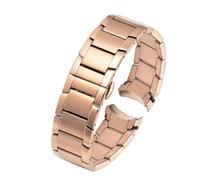MENGKEG 22mm Stainless Steel Compatible With Armani AR2452 AR2453 AR2448 Watch Strap Watchband Butterfly Buckle Black Silver Rose Gold(Rosegold)