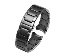 MENGKEG 22mm Stainless Steel Compatible With Armani AR2452 AR2453 AR2448 Watch Strap Watchband Butterfly Buckle Black Silver Rose Gold(Black)