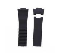 MENGKEG 25mm*12mm Black Brown Blue Waterproof Silicone Rubber Strap Folding Buckle Wristband Strap Bracelet Compatible With Ulysse Nardin Watch Band(Black,With rose gold buckl)