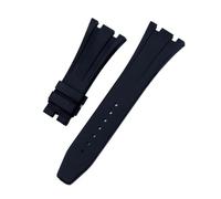 MENGKEG 26mm Soft Black White Green Yellow Orange Gray Blue Red Silicone Rubber Watch Strap Bracelet Compatible With AP ROYAL OAK Watchband Belt(BLACK,26MM_WITH GOLD BUCKLE)